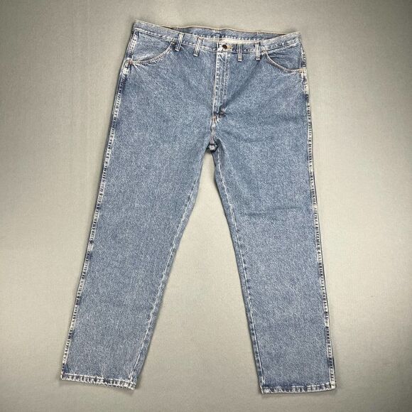Rustler by Wrangler Jeans Mens 44x32 Denim Work Pants Regular Fit NWT New - Picture 1 of 6